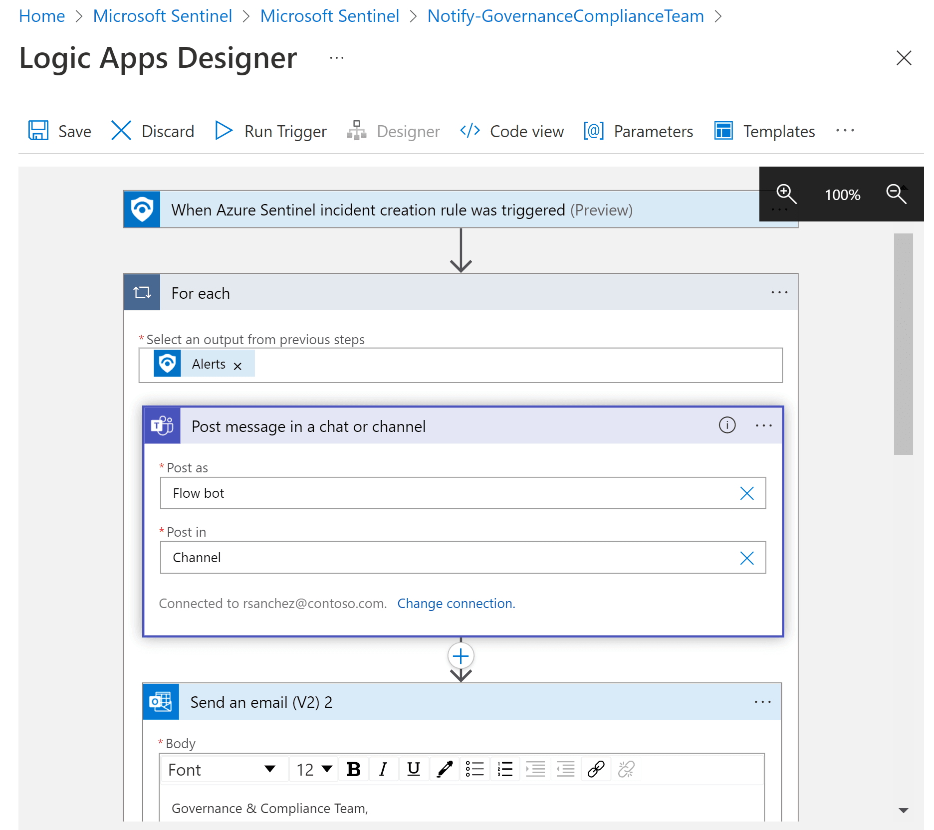 Playbook do Sentinel em Logic Apps
